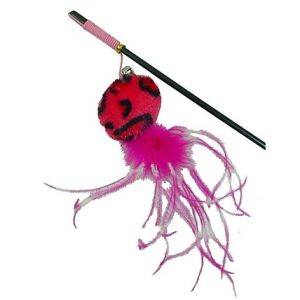 Kattleksaker Cat Wand Pink Ball with Bell