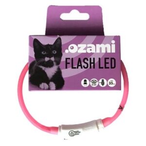 Katthalsband Ozami Flash Led Rosa