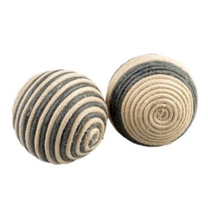 Kattleksaker Repbollar Ø4cm Grå/Beige 2pack