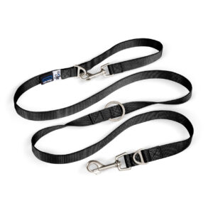 Adjustable Leash Nylon Vävt Justerbart Hundkoppel - Black Medium