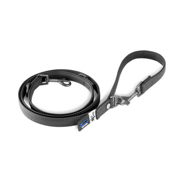 Apple Leather Adjustable Leash Justerbart Hundkoppel - Black S