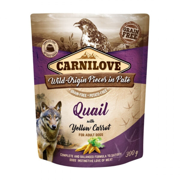 Carnilove Dog Adult Quail with Yellow Carrot Paté 300 g