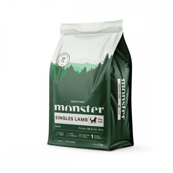 Monster Dog Adult All Breeds Grain Free Singles Lamb (2 kg)