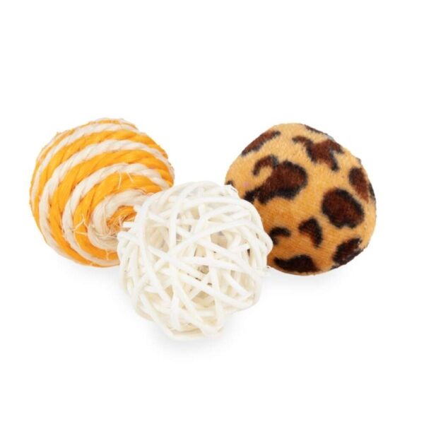 Little&Bigger Pure Purr Bollar 3-pack Leopardmönstard