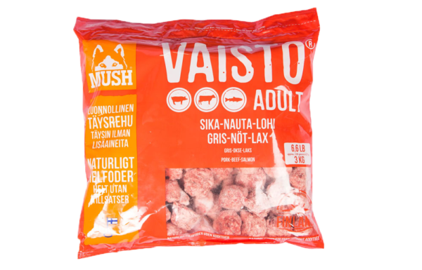 Vaisto® Köttbullar Gris-Nöt-lax Hundfoder - 3 kg