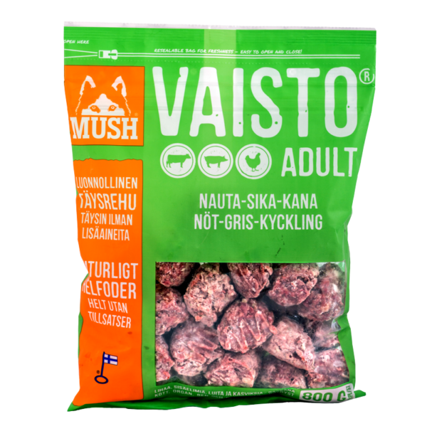 Vaisto® Köttbullar Nöt-Gris-Kyckling Hundfoder - 3 kg