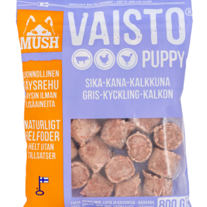 Vaisto® Köttbullar Puppy Gris-Kyckling-Kalkon Hundfoder - 4x800g