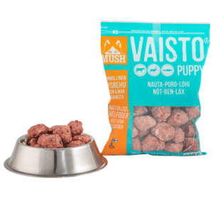 Vaisto® Köttbullar Puppy Nöt-Ren-Lax Hundfoder - 4x800g