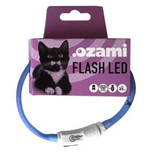 Katthalsband Ozami Flash Led Blå