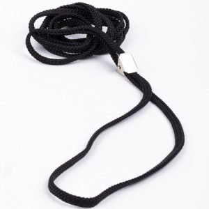 Show Dog Show Lead Platt med Clip, Svart (5 mm x 120 cm)