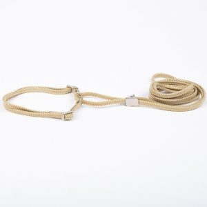 Show Dog Utställningskoppel med Halsband Halvstryp Beige (5 mm x 120 cm)