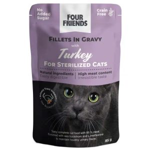 Sterilized Turkey in Gravy Pouch Kattfoder - 24 st x 85 g