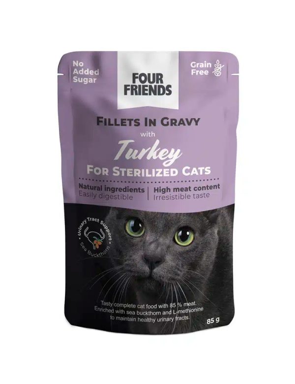 Sterilized Turkey in Gravy Pouch Kattfoder - 24 st x 85 g