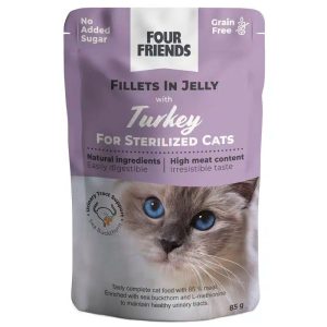 Sterilized Turkey in Jelly Pouch Kattfoder - 24 st x 85 g