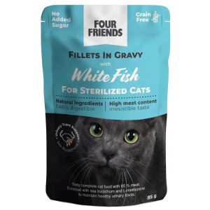 Sterilized White Fish in Gravy Pouch Kattfoder - 24 st x 85 g