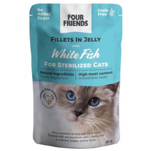 Sterilized White Fish in Jelly Pouch Kattfoder - 24 st x 85 g