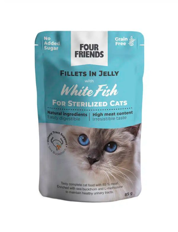 Sterilized White Fish in Jelly Pouch Kattfoder - 24 st x 85 g