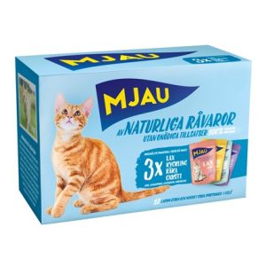 Kattfoder Mjau Multipack Kött och Fisk i Gele