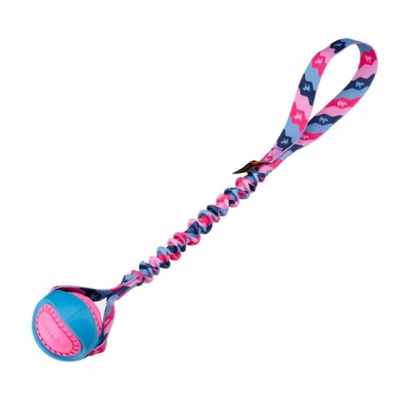 Tug-E-Nuff PowerBall Bungee Hundboll (Rosa)