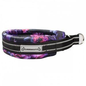 Kusse&Kutta Hundhalsband Bred Modell Lila Blommor (7)