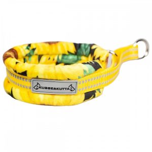 Kusse&Kutta Hundhalsband Halvstryp Solrosor (5)