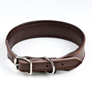 Feel Leather Basic Wide Läderhalsband Brun (3,5 x 50 cm)