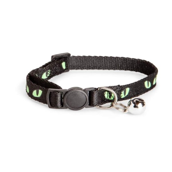 Basic Cat Glow in the Dark Eyes Halsband Svart