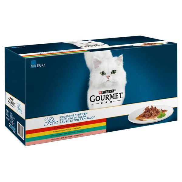 Våtfoder Lax & Kött för Katt - 60 x 85 g