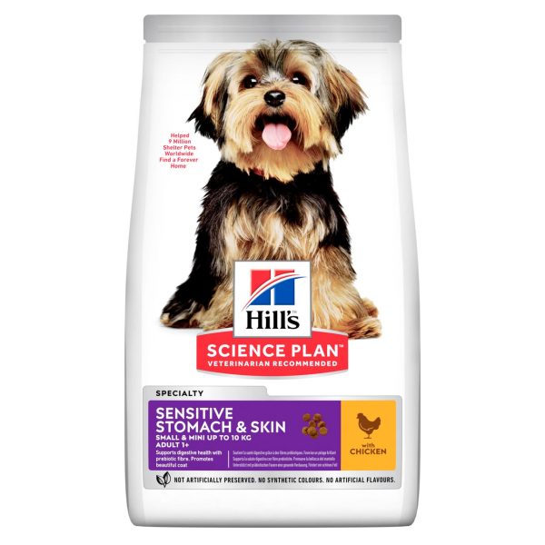 Adult Dog Sensitive Stomach & Skin Small & Mini torrfoder med kyckling Hundfoder - 1,5 kg