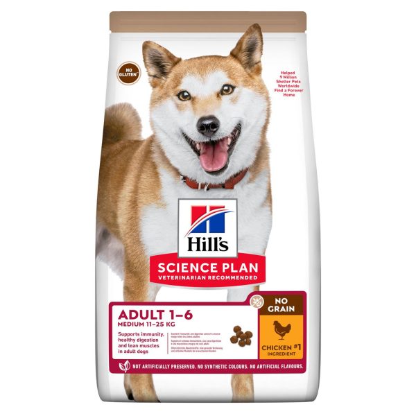 Adult Medium No Grain torrfoder med kyckling Hundfoder - 2,5 kg