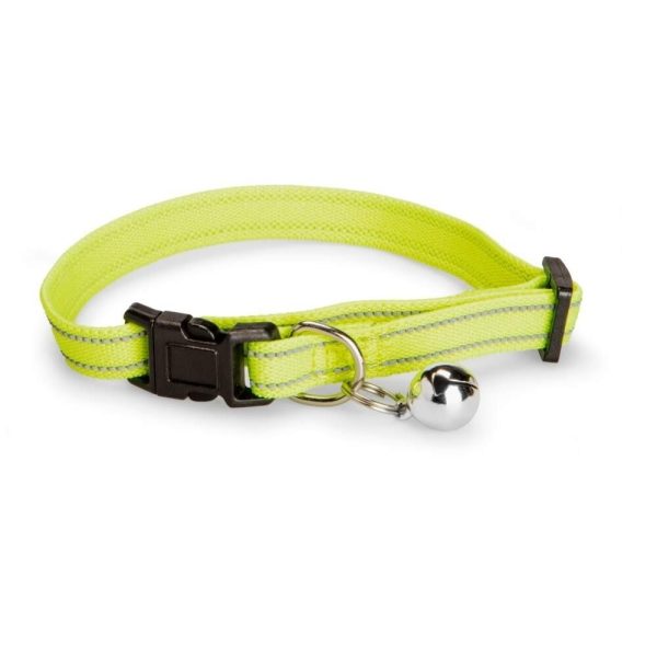 Basic Cat Elastic Reflective Halsband (Neongul)