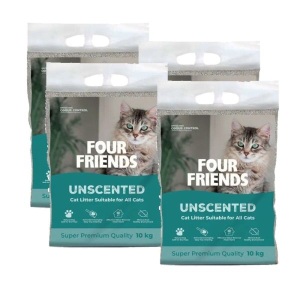 FourFriends Kattsand Oparfymerad 4x10 kg