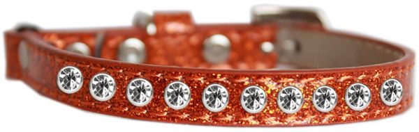 Katthalsband Strass Glittrigt Orange