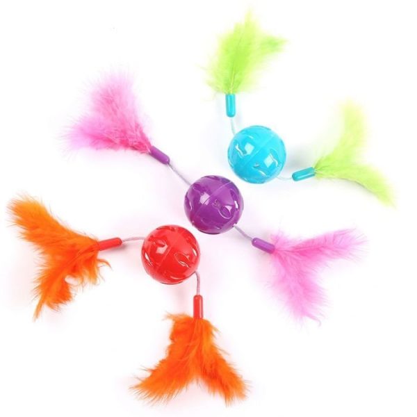 Kattleksaker Feather Twizzlers Bollar 3-pack