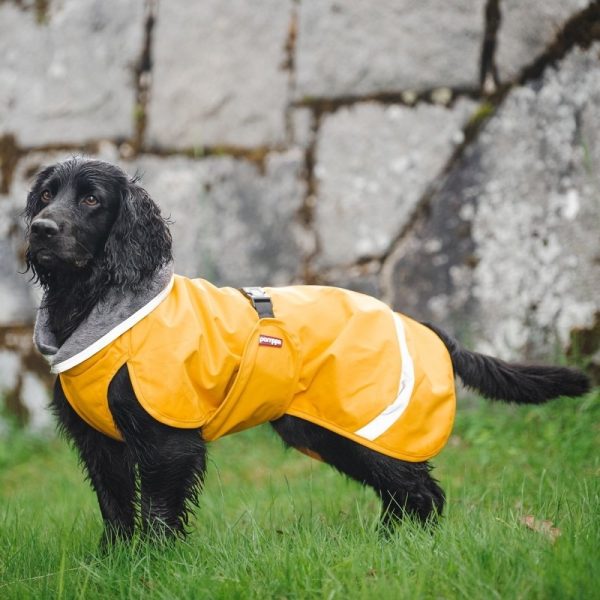 Pomppa Kevyt Regntäcke Hund Gul (60 cm)