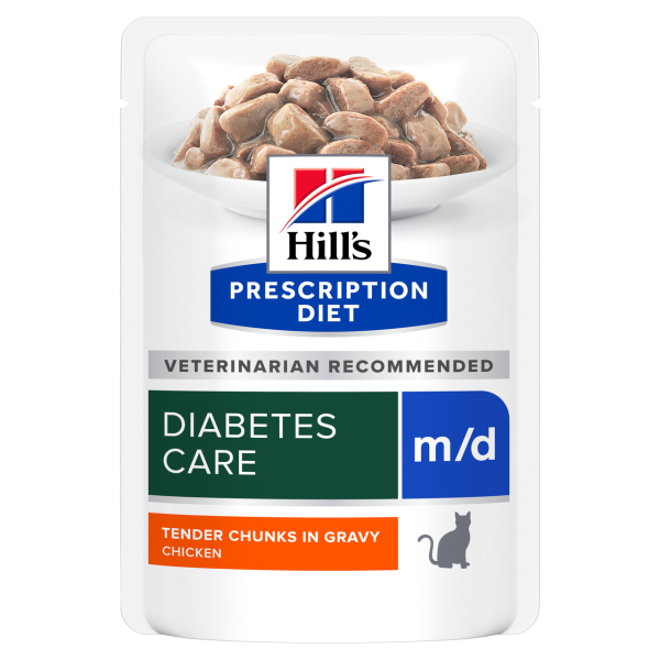 Prescription Diet Feline m/d Diabetes Care Portionspåsar för katt - 12 st x 85 g