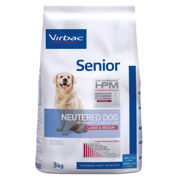 Senior Neutered Hundfoder Large & Medium - 3 kg