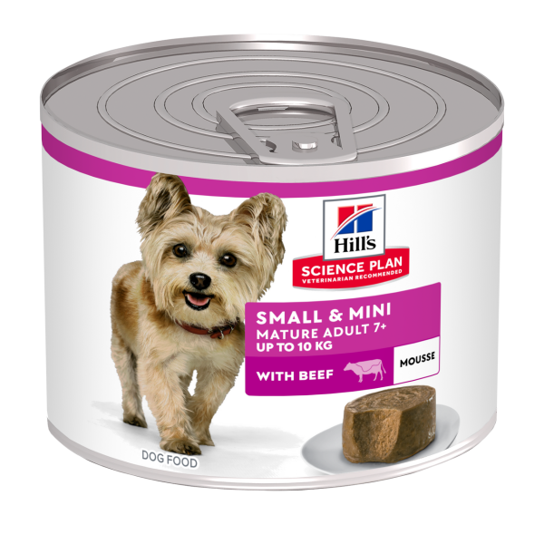 Small & Mini Mature Adult Hundfoder Mousse med Nötkött - 12 x 200 g