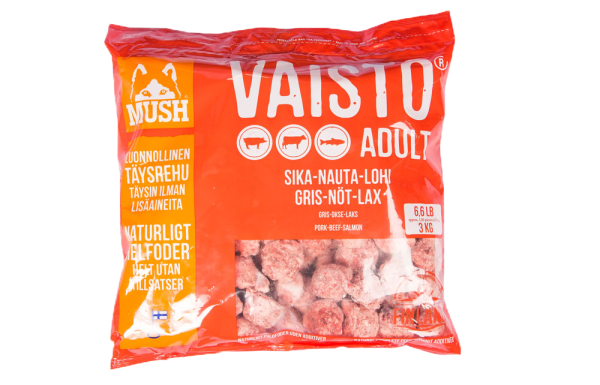 Vaisto® Köttbullar Gris-Nöt-lax Hundfoder - 3 kg