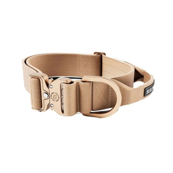 BullyBillows Combat Hundhalsband med Handtag Beige 5 cm (M)