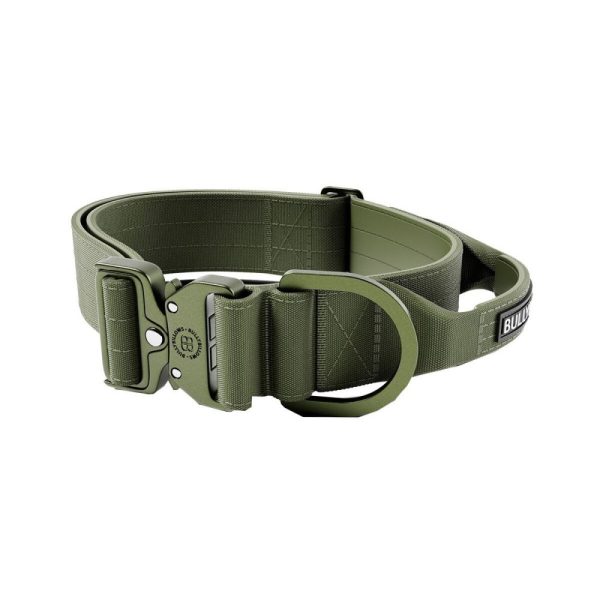 BullyBillows Combat Hundhalsband med Handtag Grön 5 cm (M)