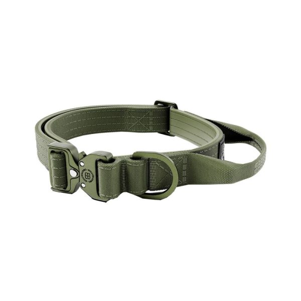 BullyBillows Combat Hundhalsband med Handtag Grön XS 2,5 cm