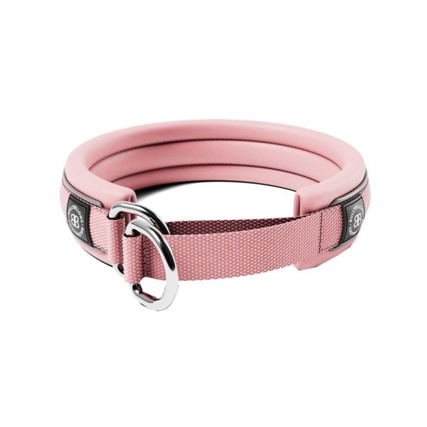 BullyBillows Hundhalsband Halvstryp Rosa Reflekterande 3 cm (XS)