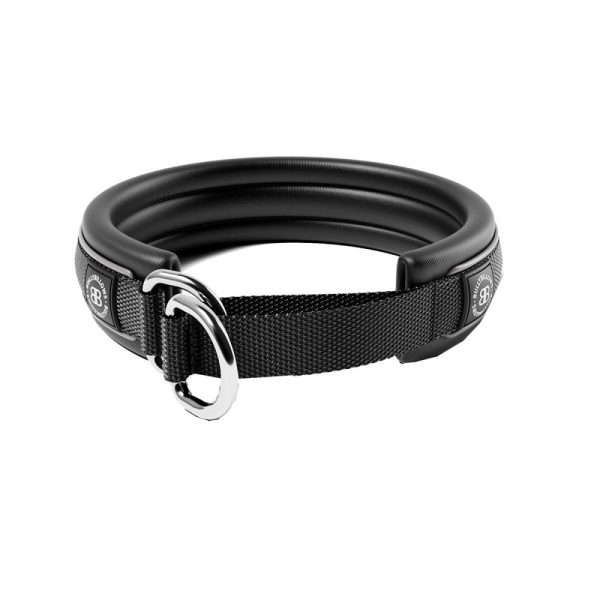 BullyBillows Hundhalsband Halvstryp Svart 3 cm (XXS)