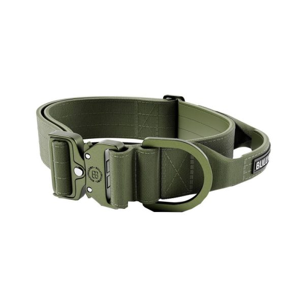 BullyBillows Combat Hundhalsband med Handtag Grön 5 cm (XL)