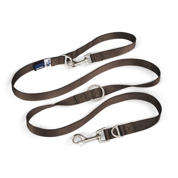 Adjustable Leash Nylon Vävt Justerbart Hundkoppel - Brown Small