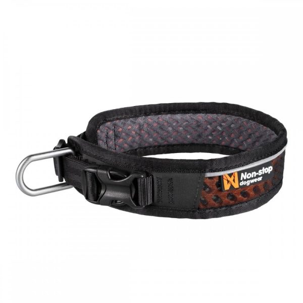 Non-stop Dogwear Rock Hundhalsband Justerbart Svart/Orange (M)